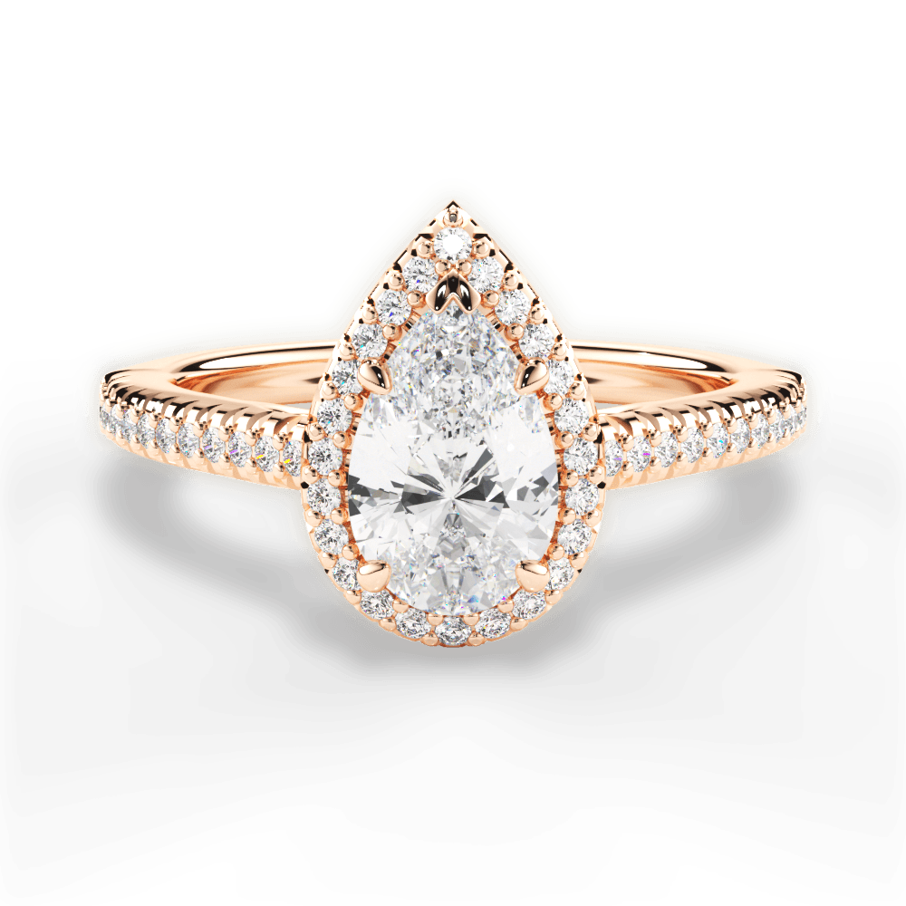 14kt Rose Gold/18kt Rose Gold/pear/top