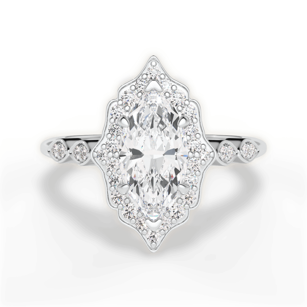 14kt White Gold/18kt White Gold/Platinum/marquise/top