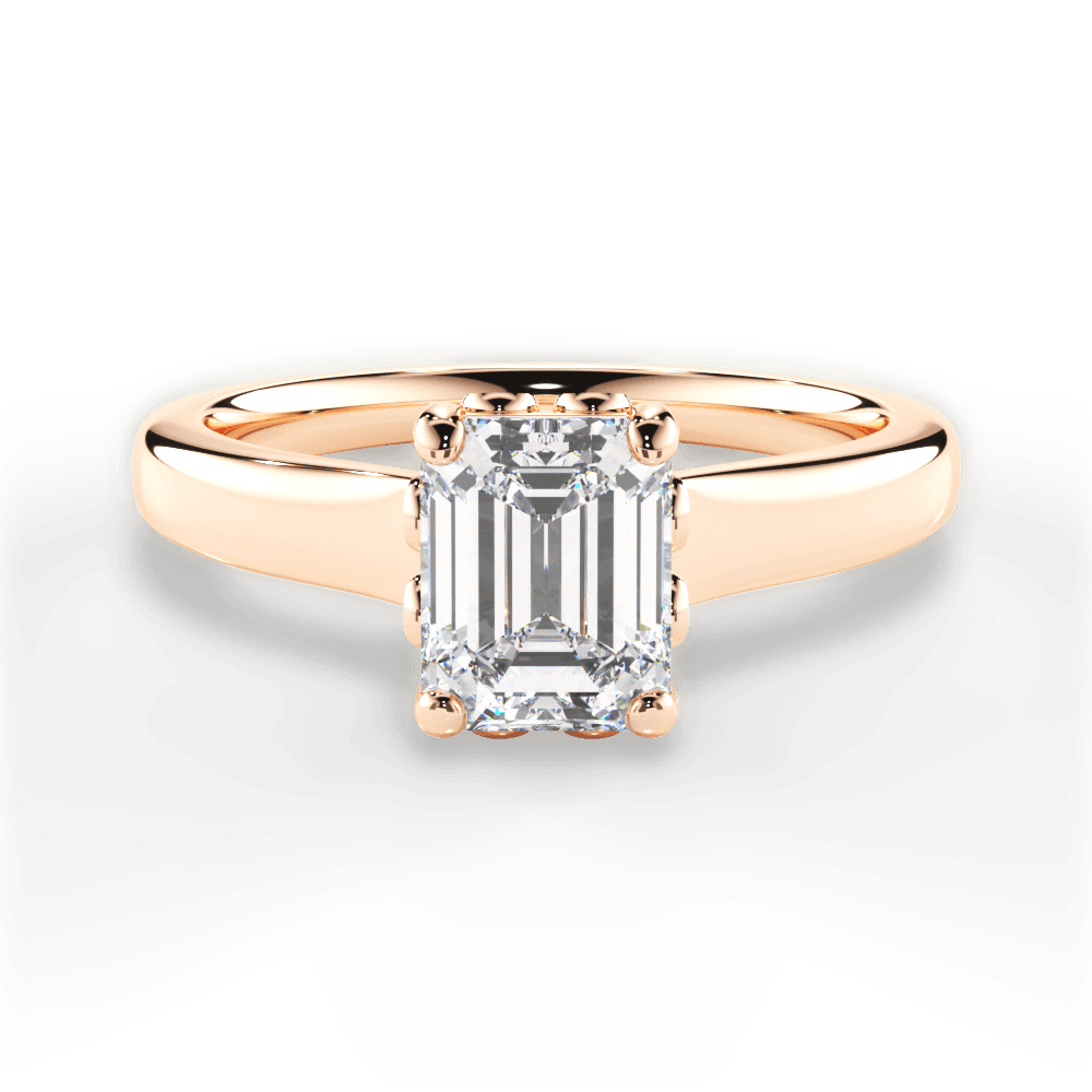 14kt Rose Gold/18kt Rose Gold/emerald/top