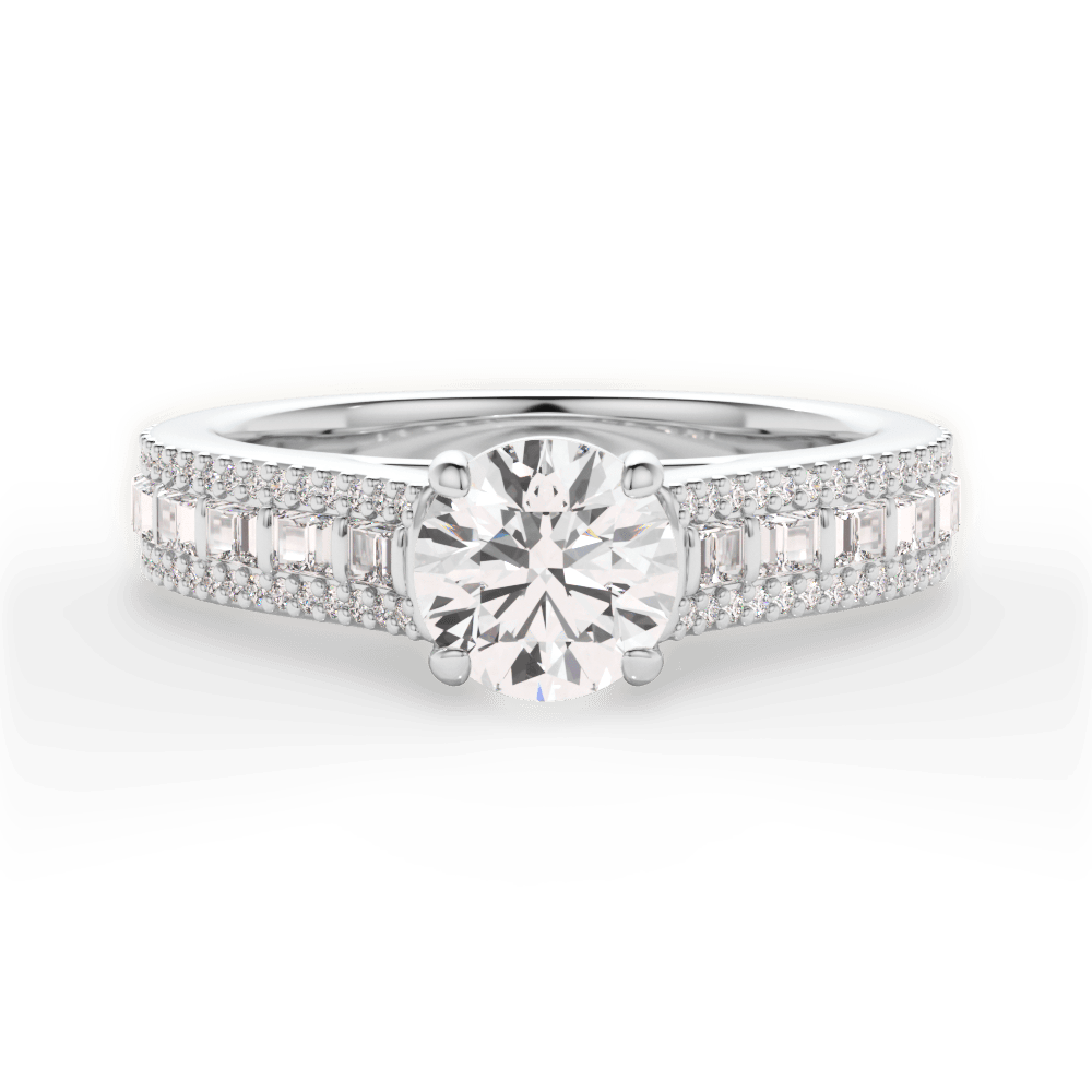 14kt White Gold/18kt White Gold/Platinum/round/top