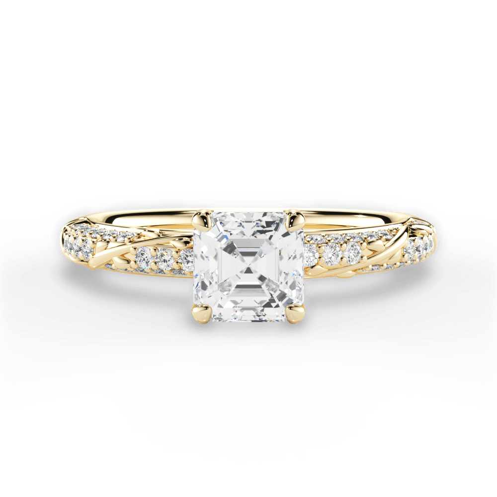 14kt Yellow Gold/18kt Yellow Gold/asscher/top