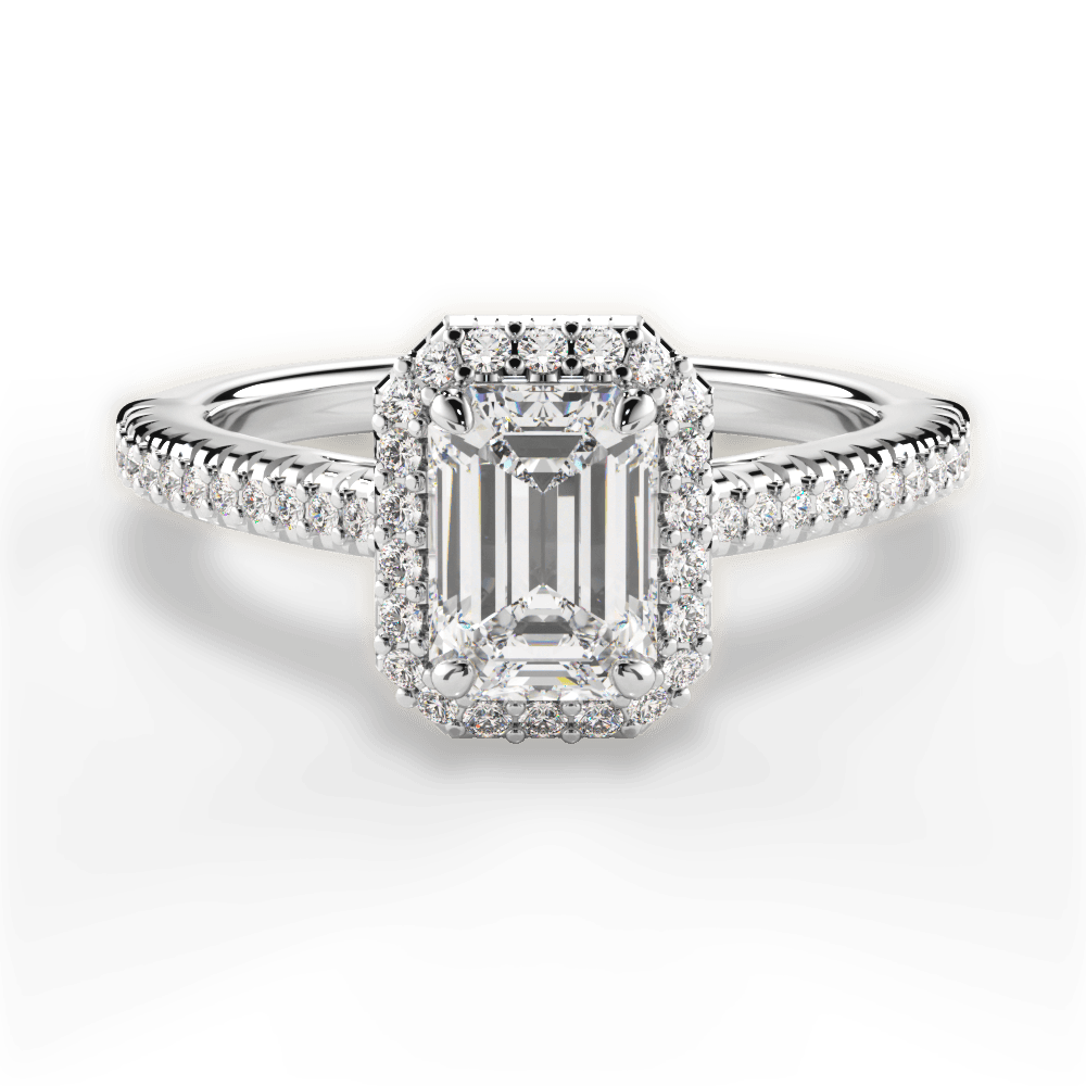 14kt White Gold/18kt White Gold/Platinum/emerald/top