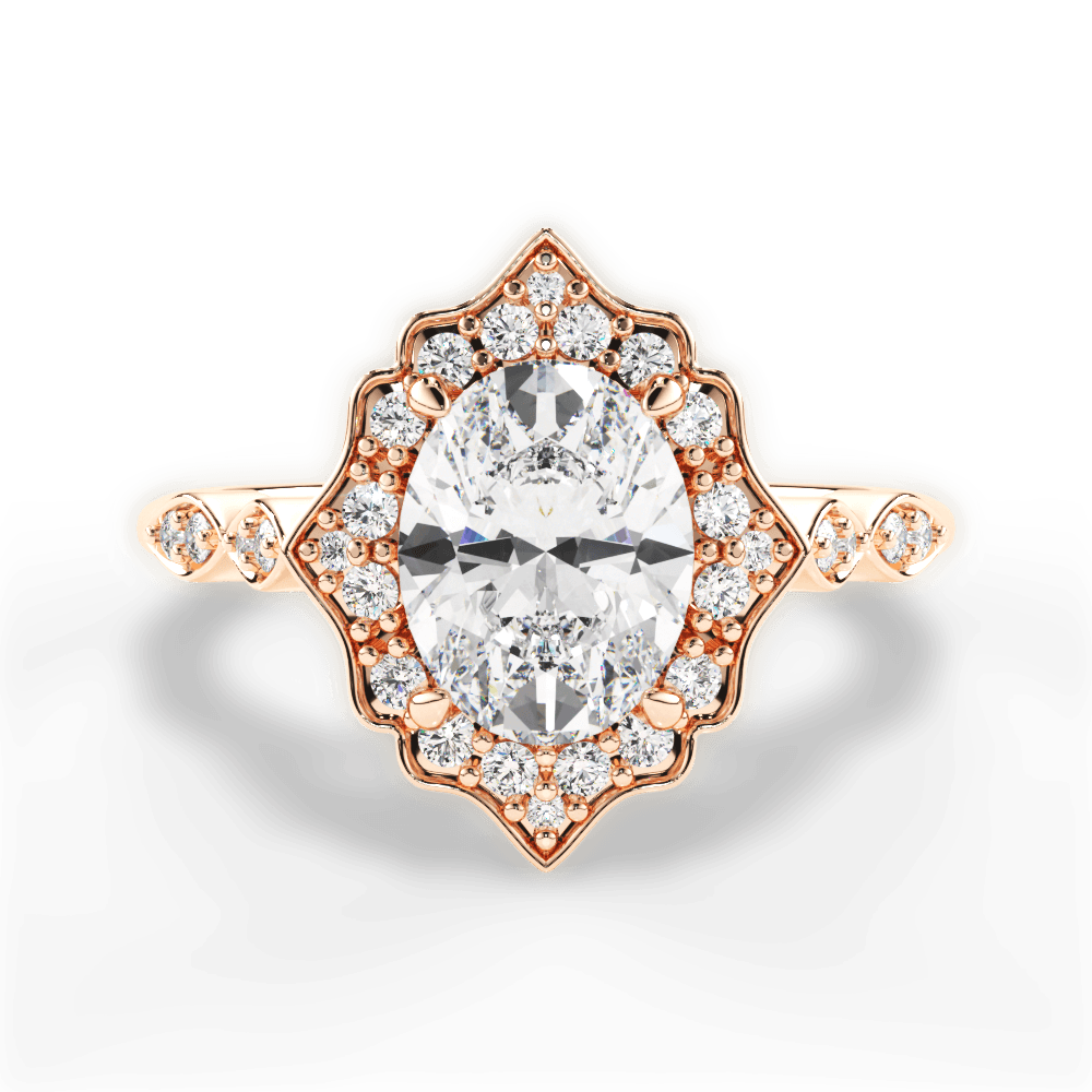 14kt Rose Gold/18kt Rose Gold/oval/top