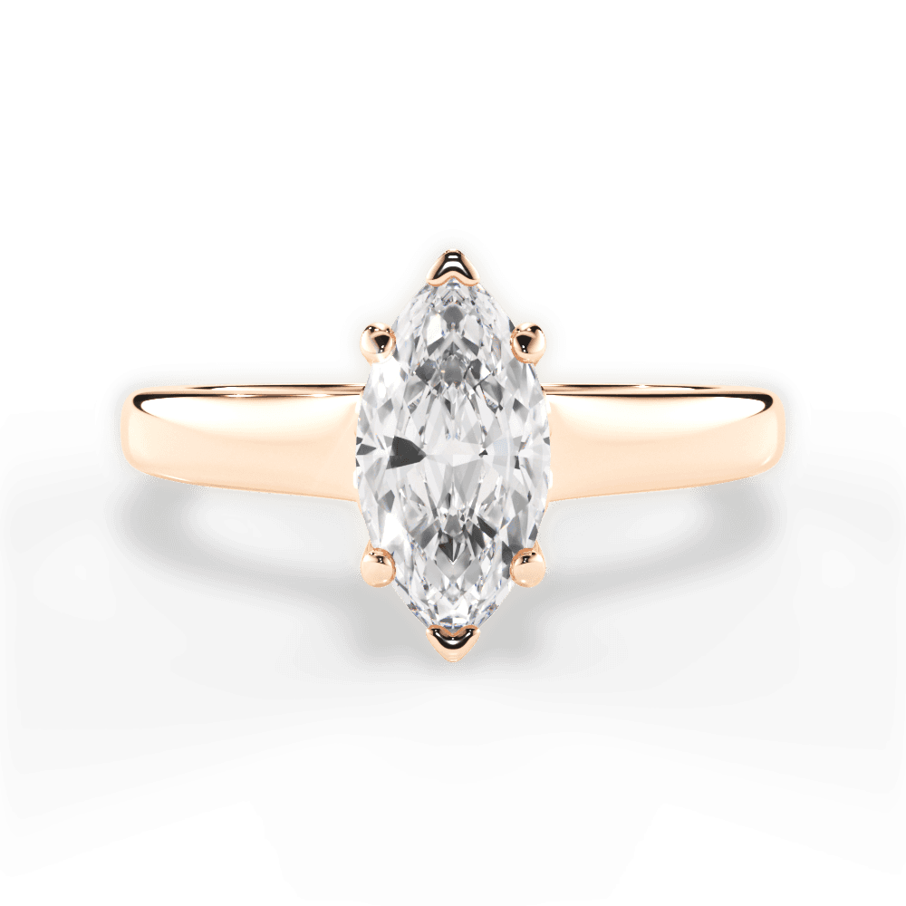 14kt Rose Gold/18kt Rose Gold/marquise/top