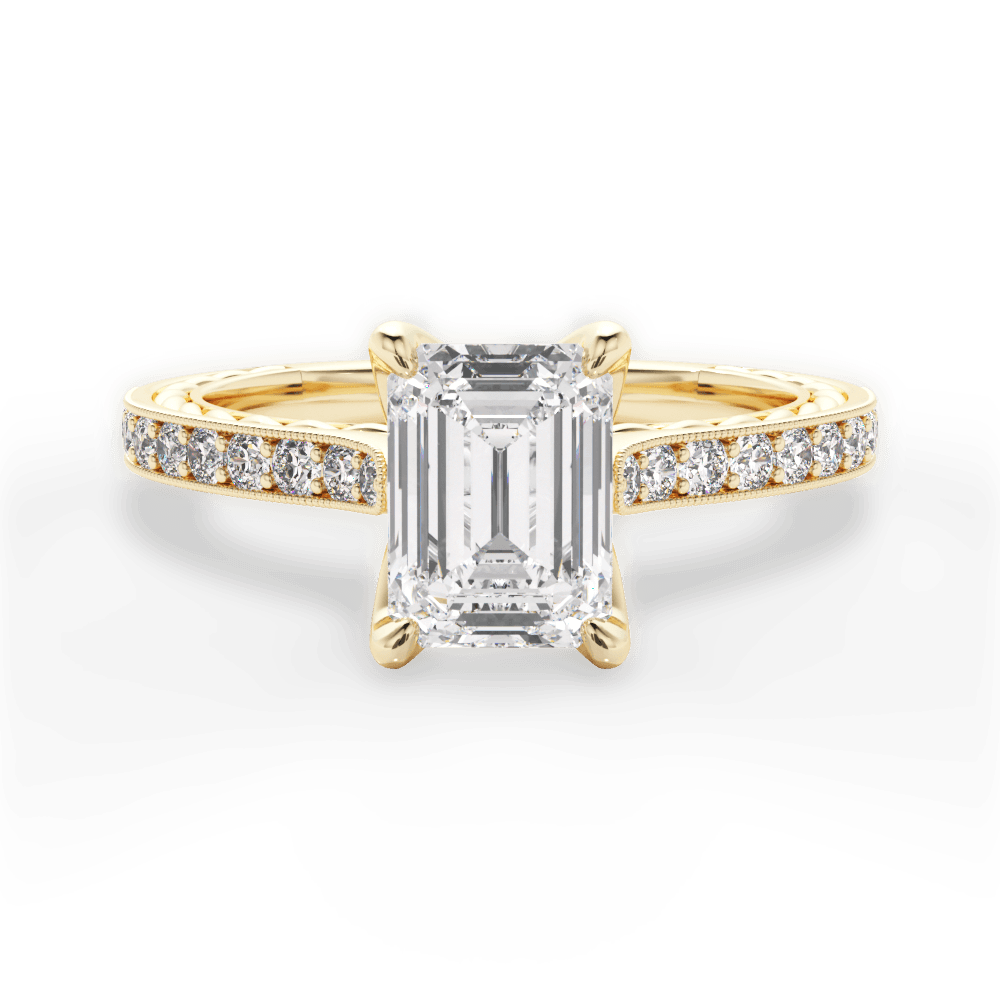 14kt Yellow Gold/18kt Yellow Gold/emerald/top