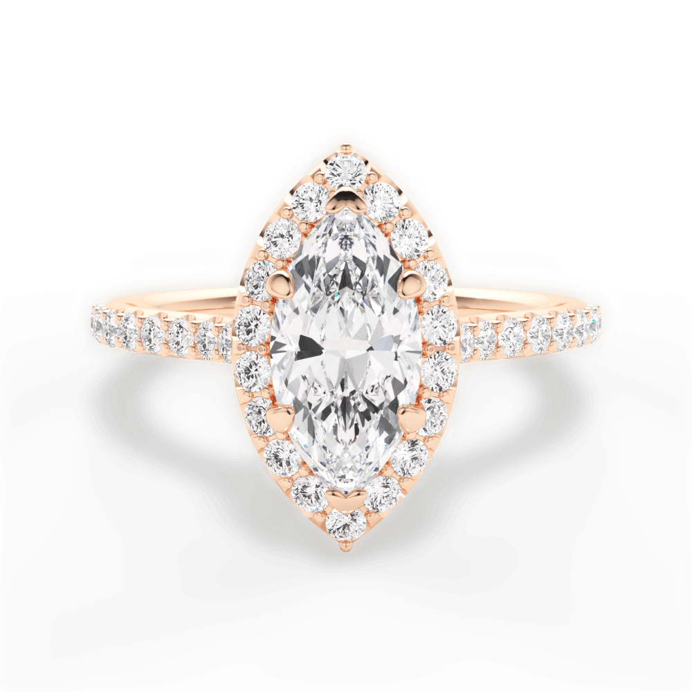 14kt Rose Gold/18kt Rose Gold/marquise/top