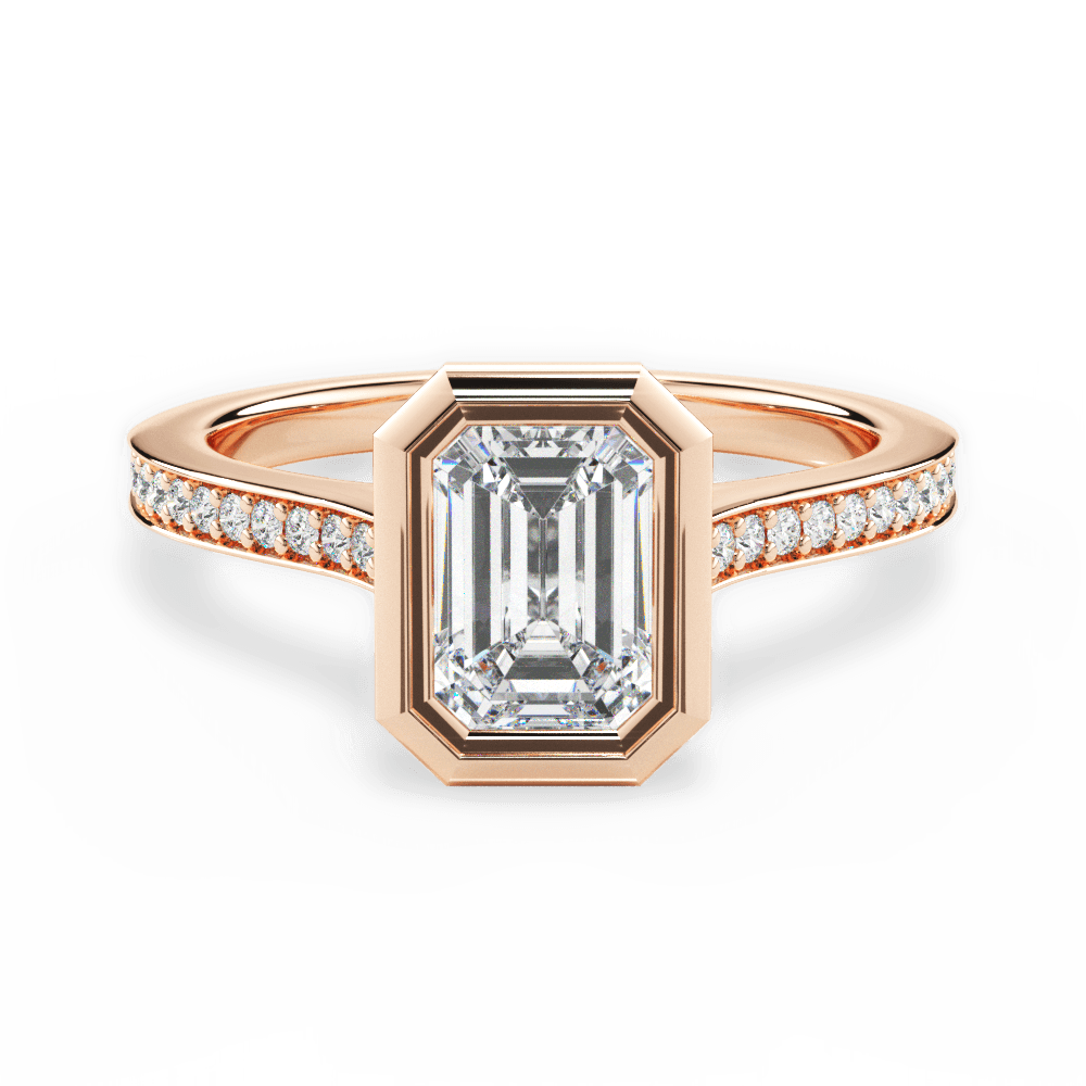 14kt Rose Gold/18kt Rose Gold/emerald/top