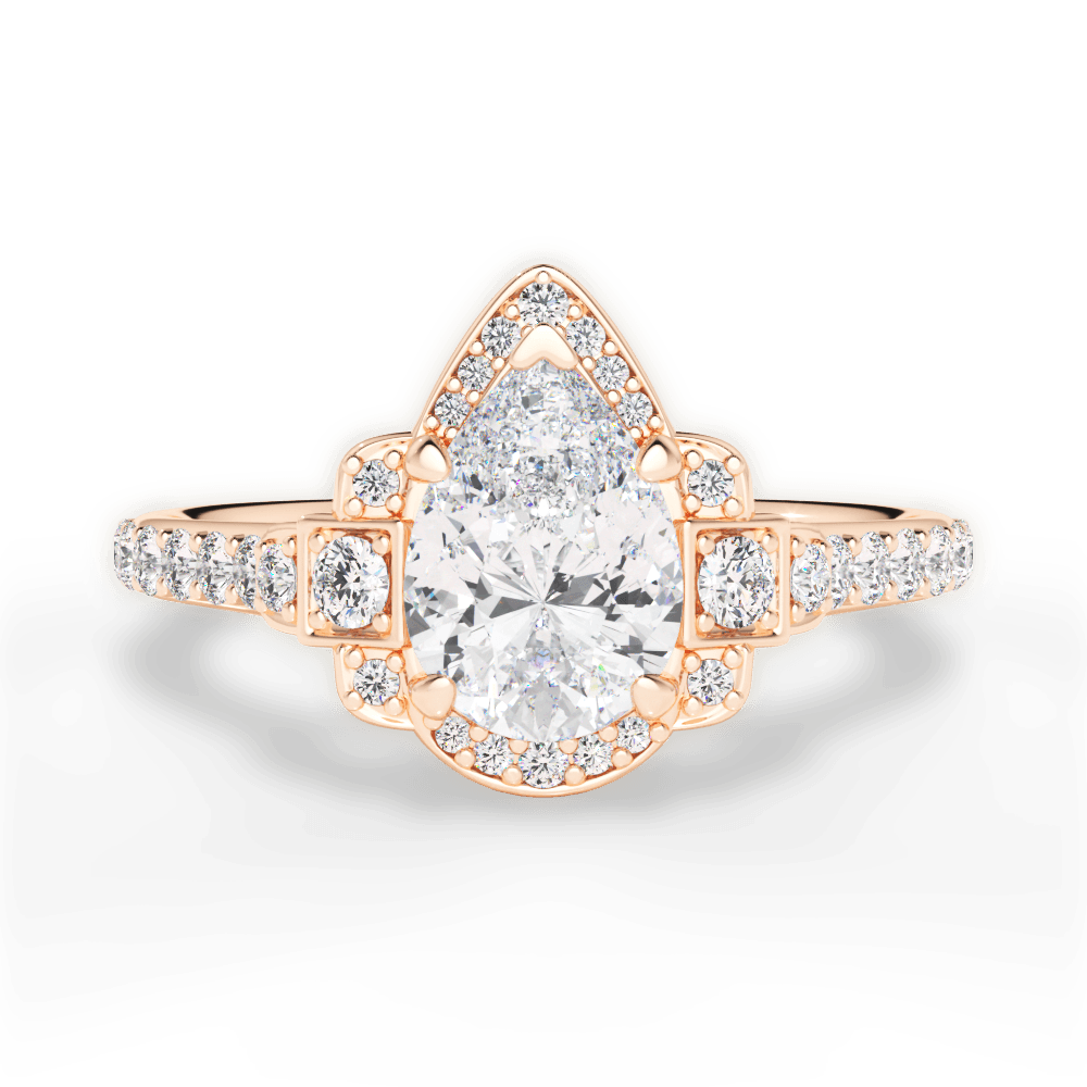 14kt Rose Gold/18kt Rose Gold/pear/top