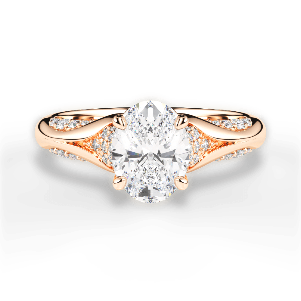 14kt Rose Gold/18kt Rose Gold/oval/top