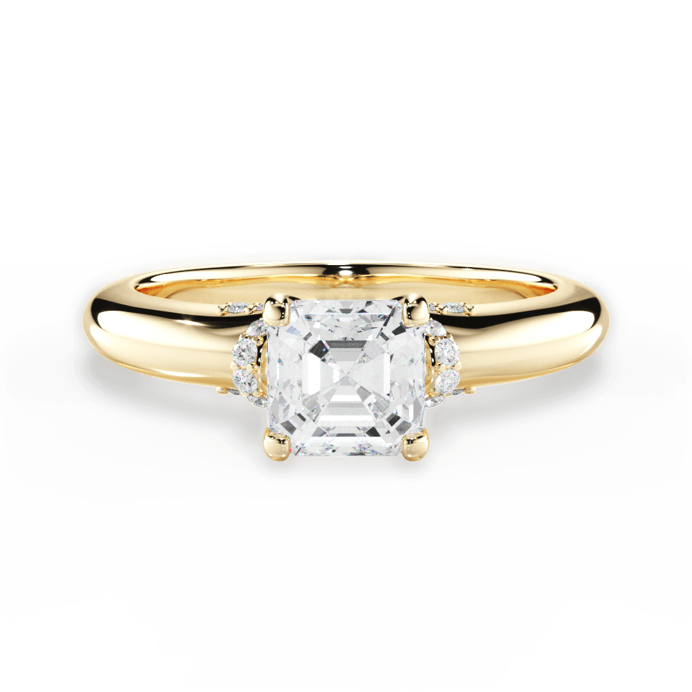 14kt Yellow Gold/18kt Yellow Gold/asscher/top