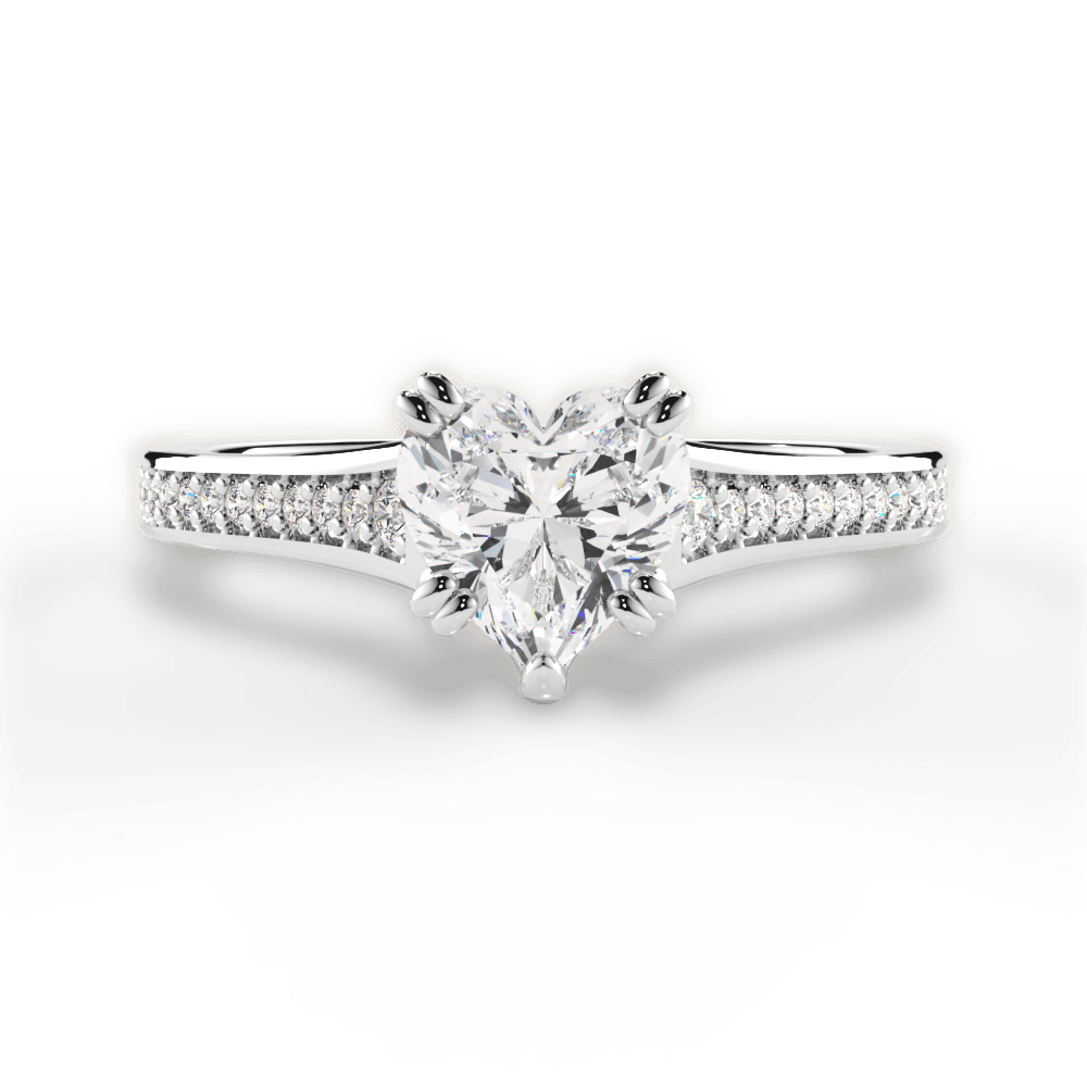 14kt White Gold/18kt White Gold/Platinum/heart/top