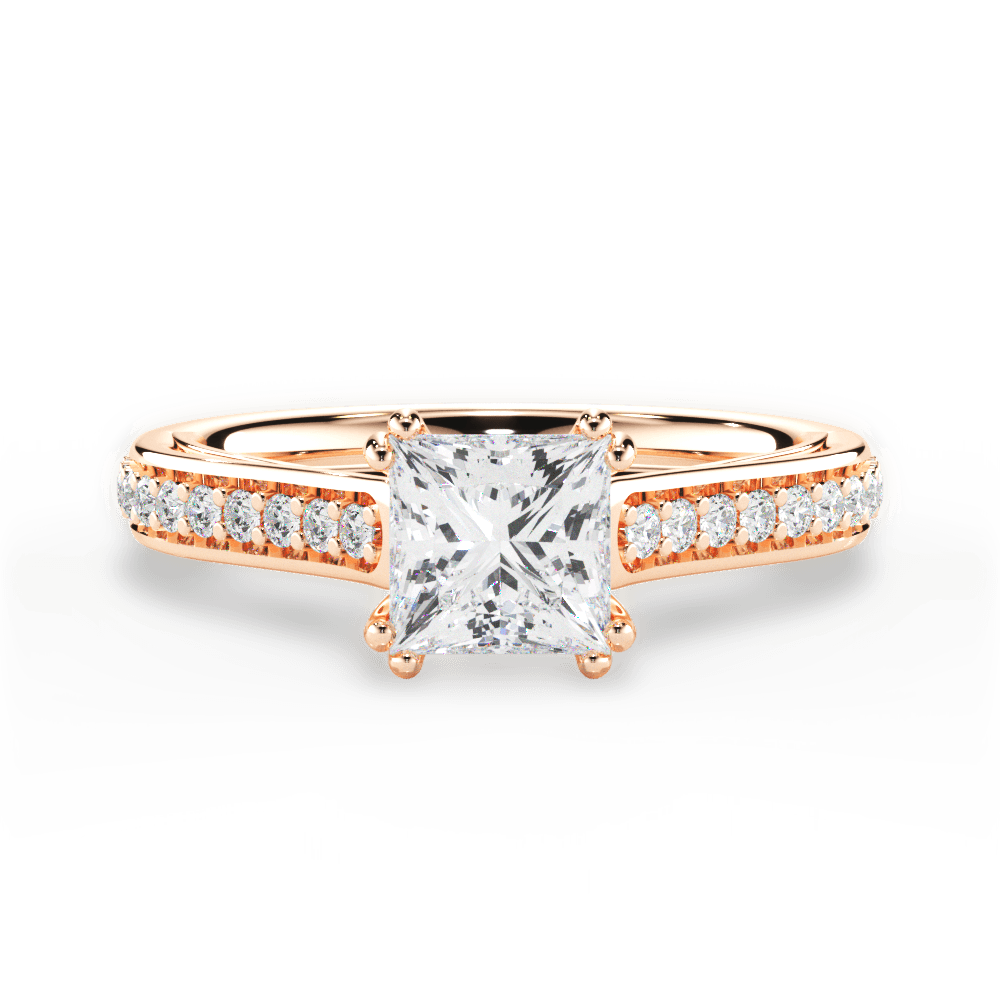 14kt Rose Gold/18kt Rose Gold/princess/top