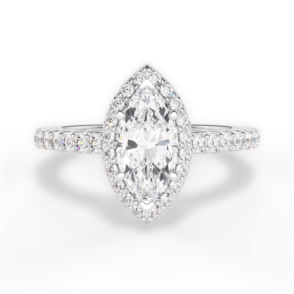 14kt White Gold/18kt White Gold/Platinum/marquise/top