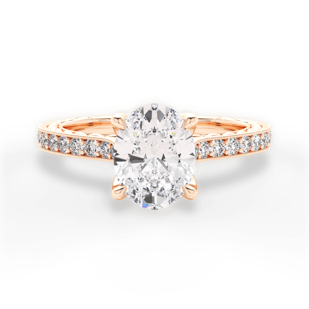 14kt Rose Gold/18kt Rose Gold/oval/top