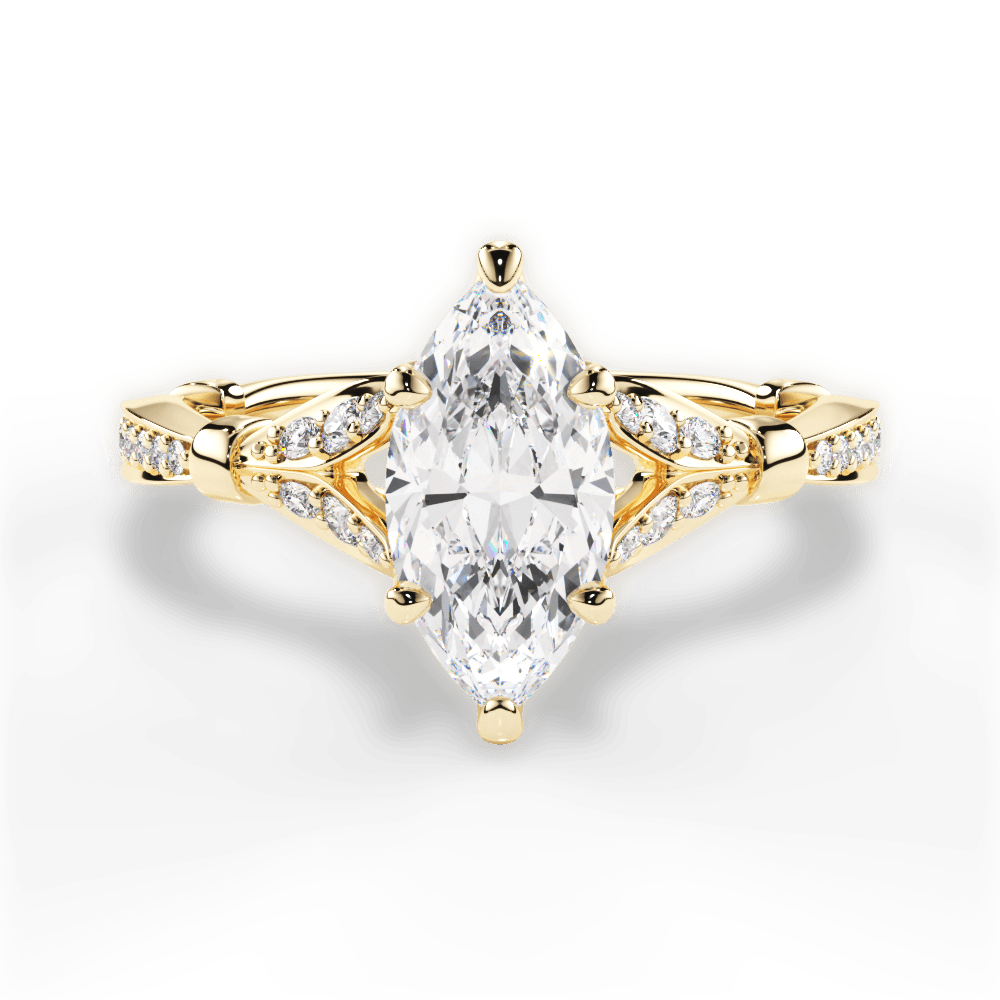 14kt Yellow Gold/18kt Yellow Gold/marquise/top