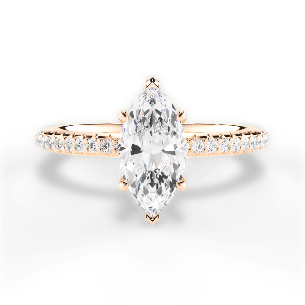 14kt Rose Gold/18kt Rose Gold/marquise/top