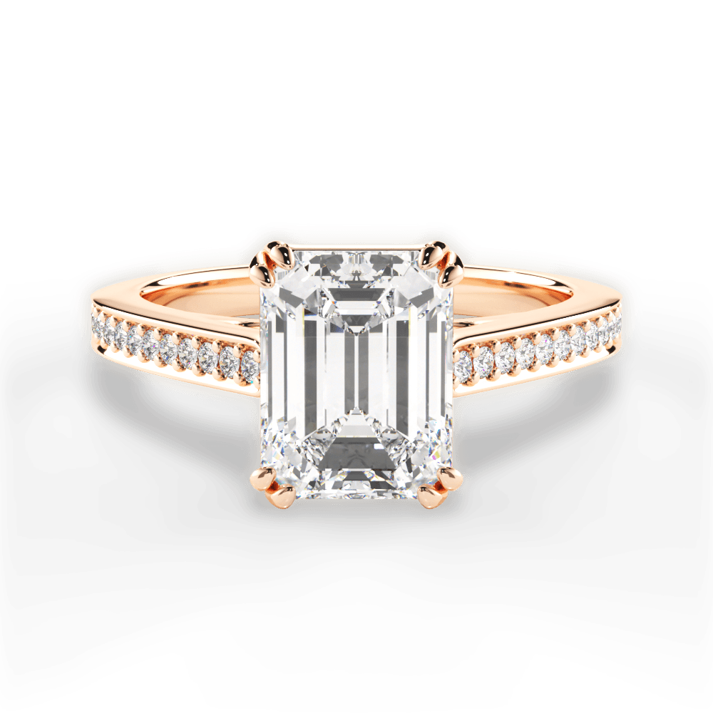 14kt Rose Gold/18kt Rose Gold/emerald/top