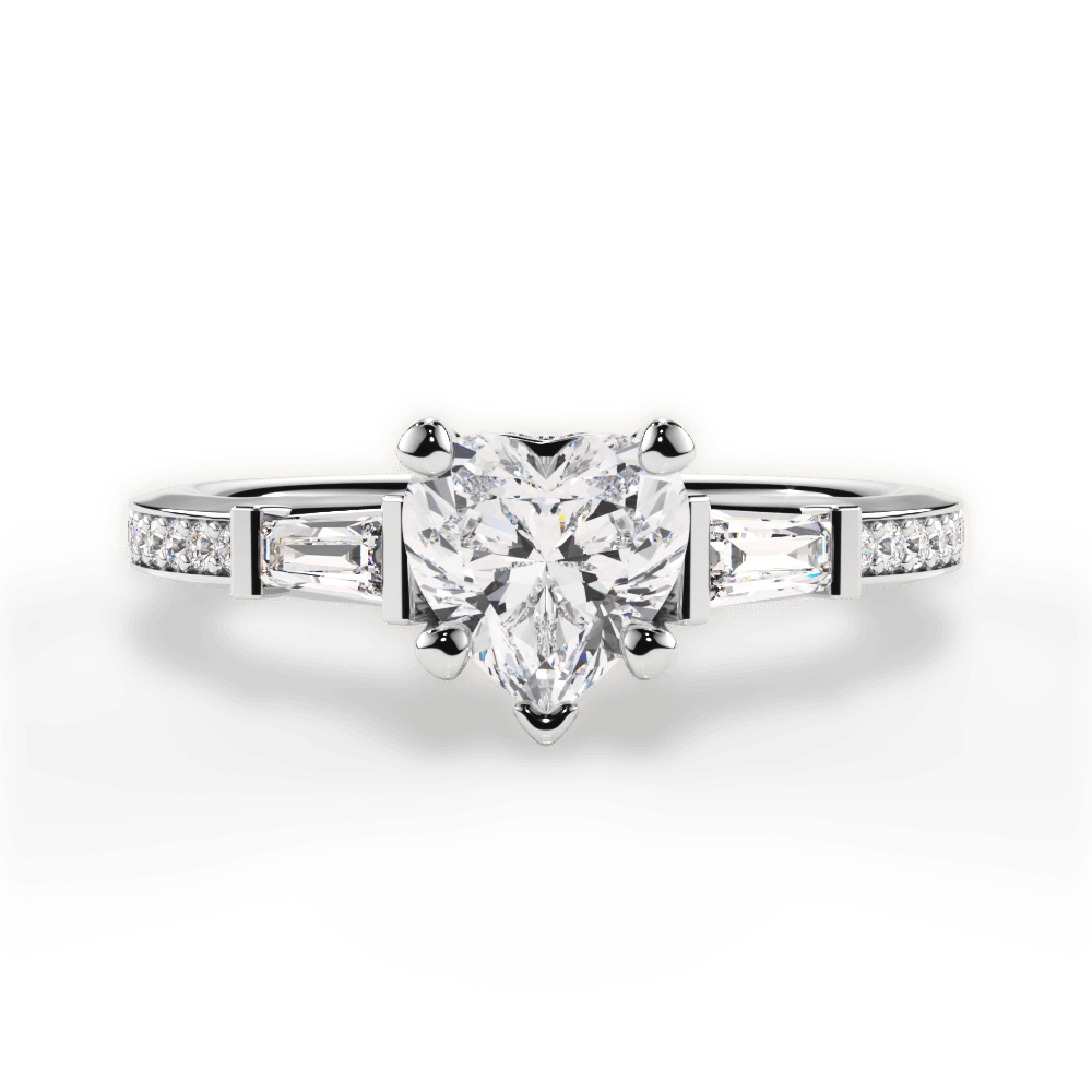 14kt White Gold/18kt White Gold/Platinum/heart/top