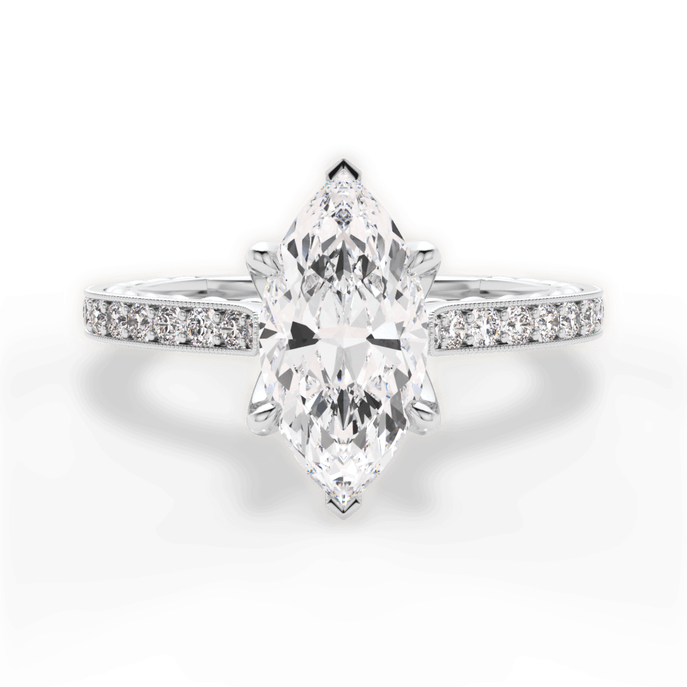 14kt White Gold/18kt White Gold/Platinum/marquise/top