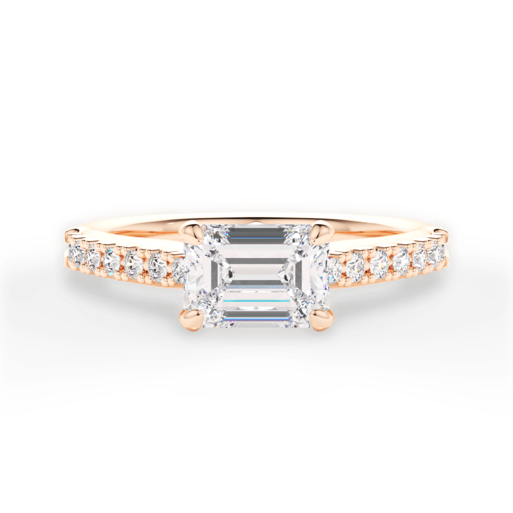 14kt Rose Gold/18kt Rose Gold/emerald/top