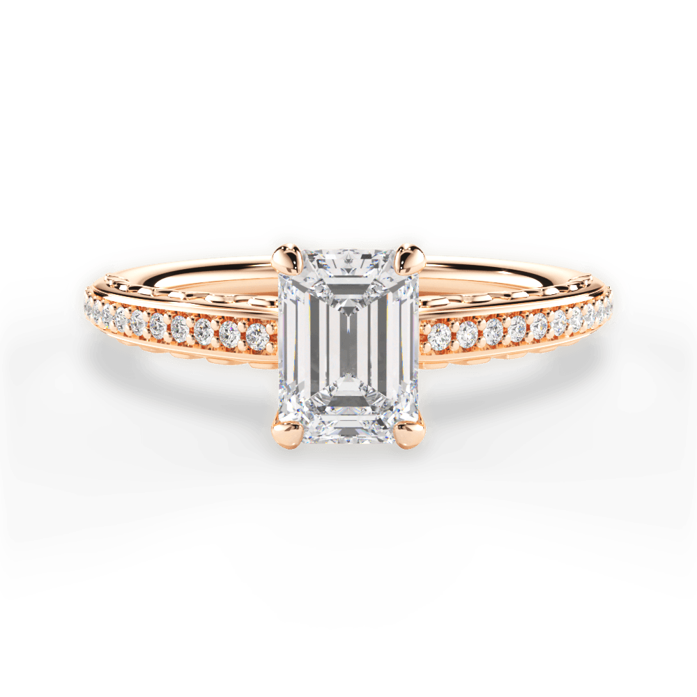 14kt Rose Gold/18kt Rose Gold/emerald/top