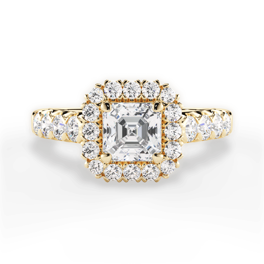 14kt Yellow Gold/18kt Yellow Gold/asscher/top