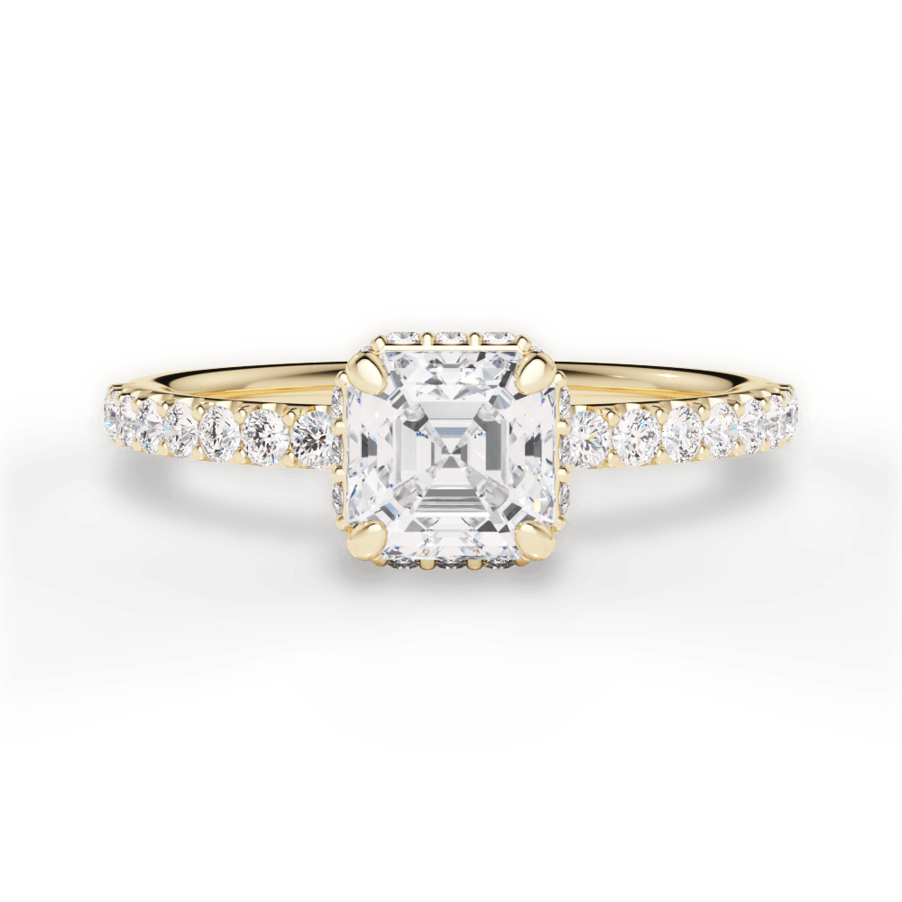 14kt Yellow Gold/18kt Yellow Gold/asscher/top