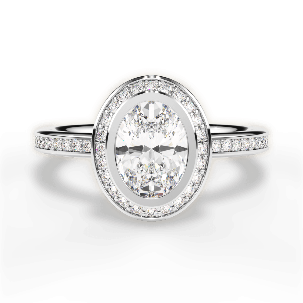 14kt White Gold/18kt White Gold/Platinum/oval/top