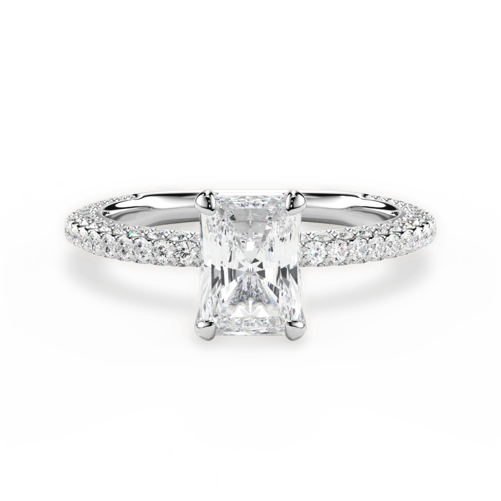 14kt White Gold/18kt White Gold/Platinum/radiant/top