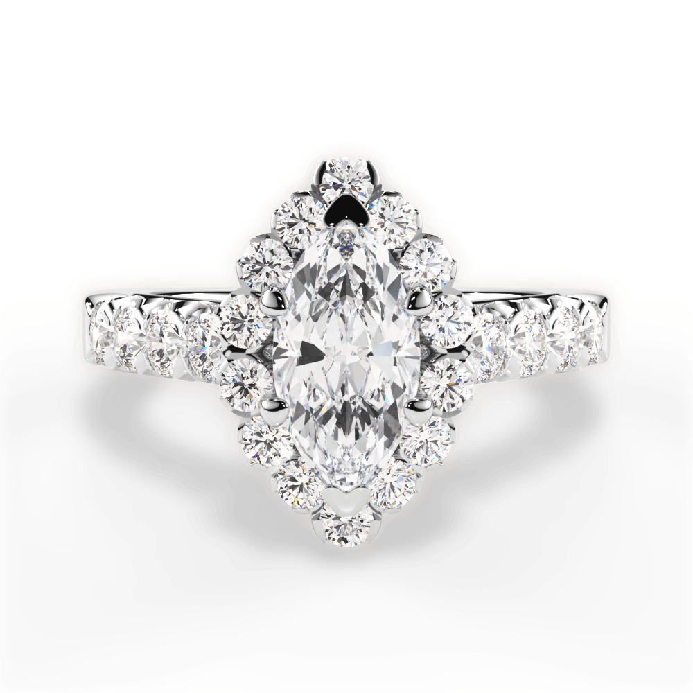 14kt White Gold/18kt White Gold/Platinum/marquise/top