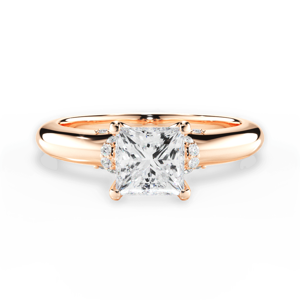14kt Rose Gold/18kt Rose Gold/princess/top