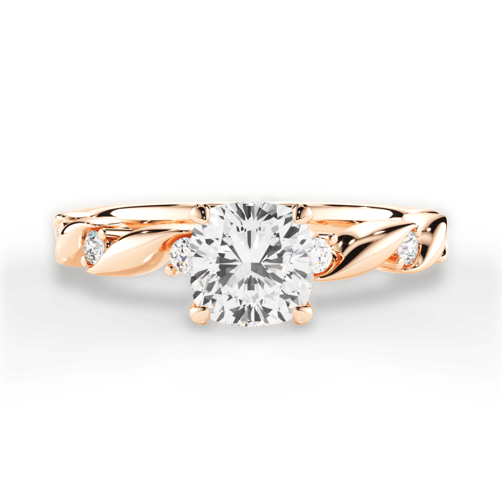 14kt Rose Gold/18kt Rose Gold/cushion/top