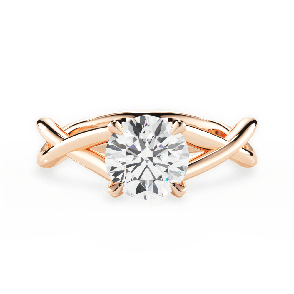 14kt Rose Gold/18kt Rose Gold/round/top