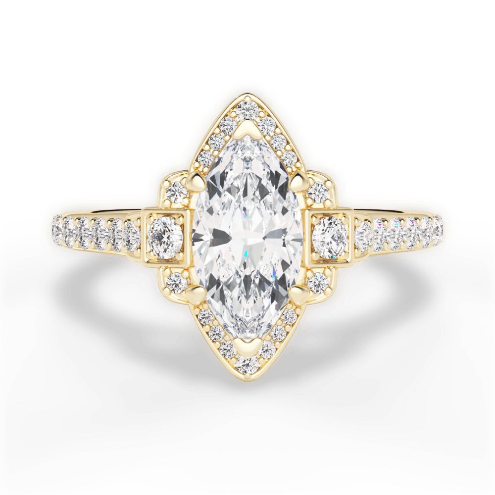 14kt Yellow Gold/18kt Yellow Gold/marquise/top