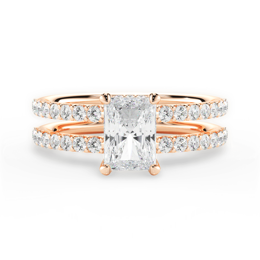 14kt Rose Gold/18kt Rose Gold/radiant/top