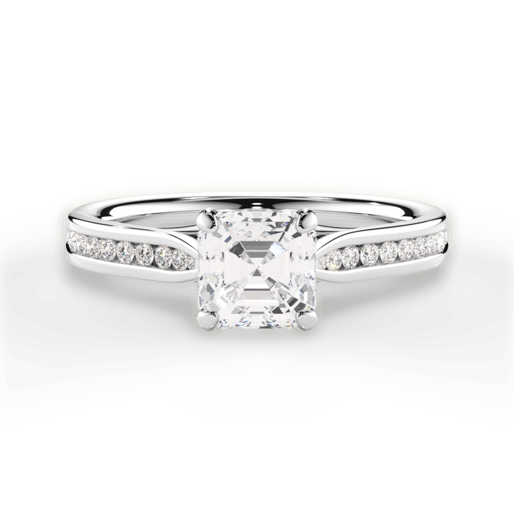 14kt White Gold/18kt White Gold/Platinum/asscher/top