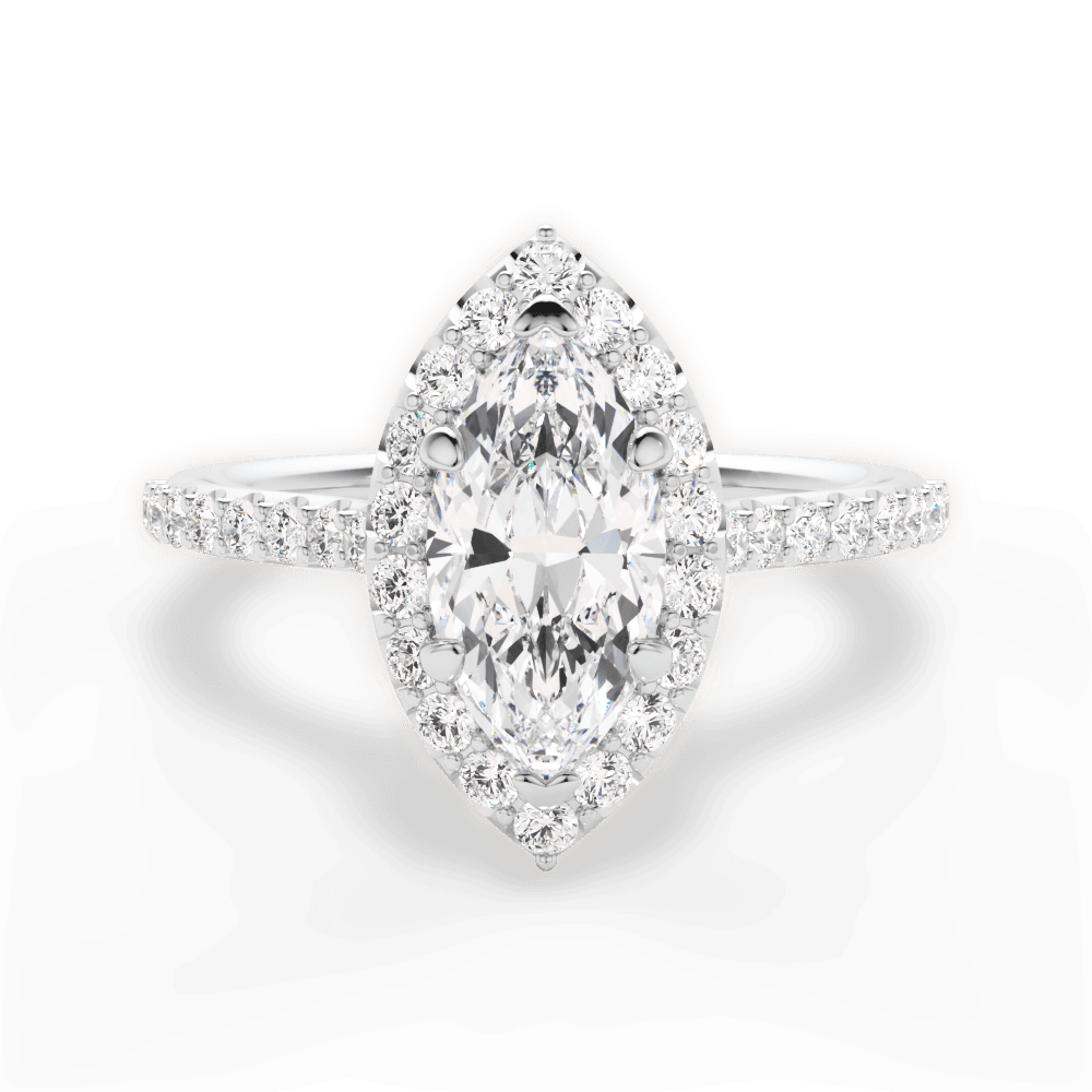 14kt White Gold/18kt White Gold/Platinum/marquise/top