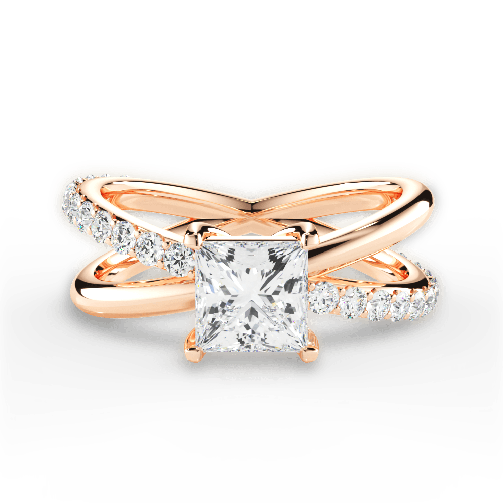 14kt Rose Gold/18kt Rose Gold/princess/top