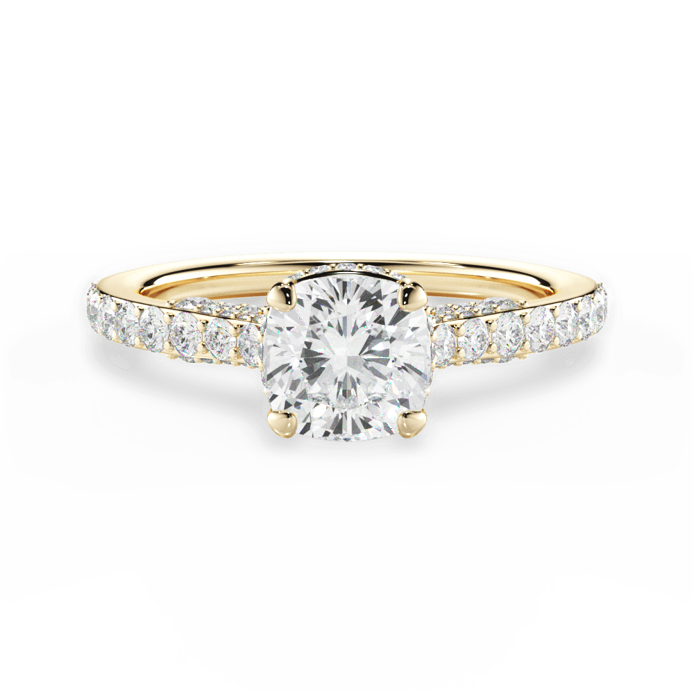 14kt Yellow Gold/18kt Yellow Gold/cushion/top