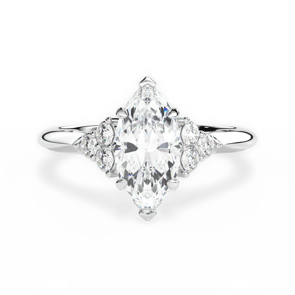 14kt White Gold/18kt White Gold/Platinum/marquise/top