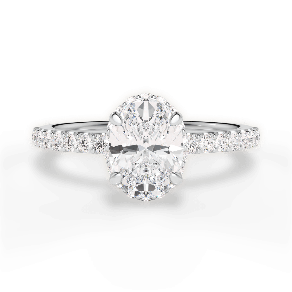 14kt White Gold/18kt White Gold/Platinum/oval/top