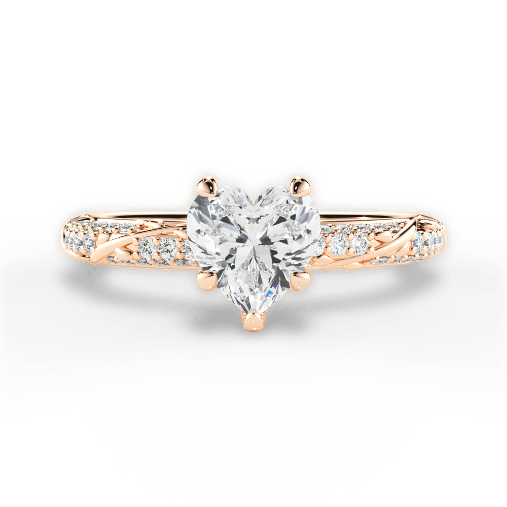 14kt Rose Gold/18kt Rose Gold/heart/top