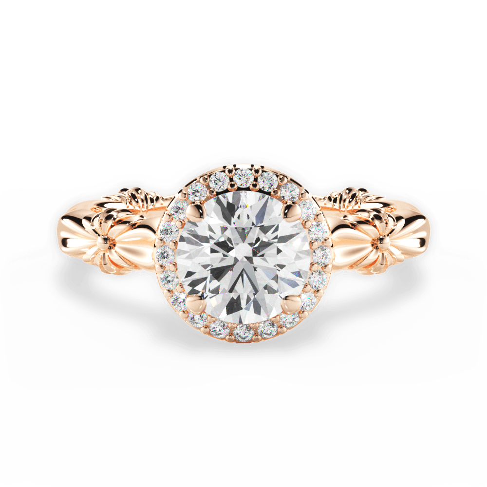 14kt Rose Gold/18kt Rose Gold/round/top