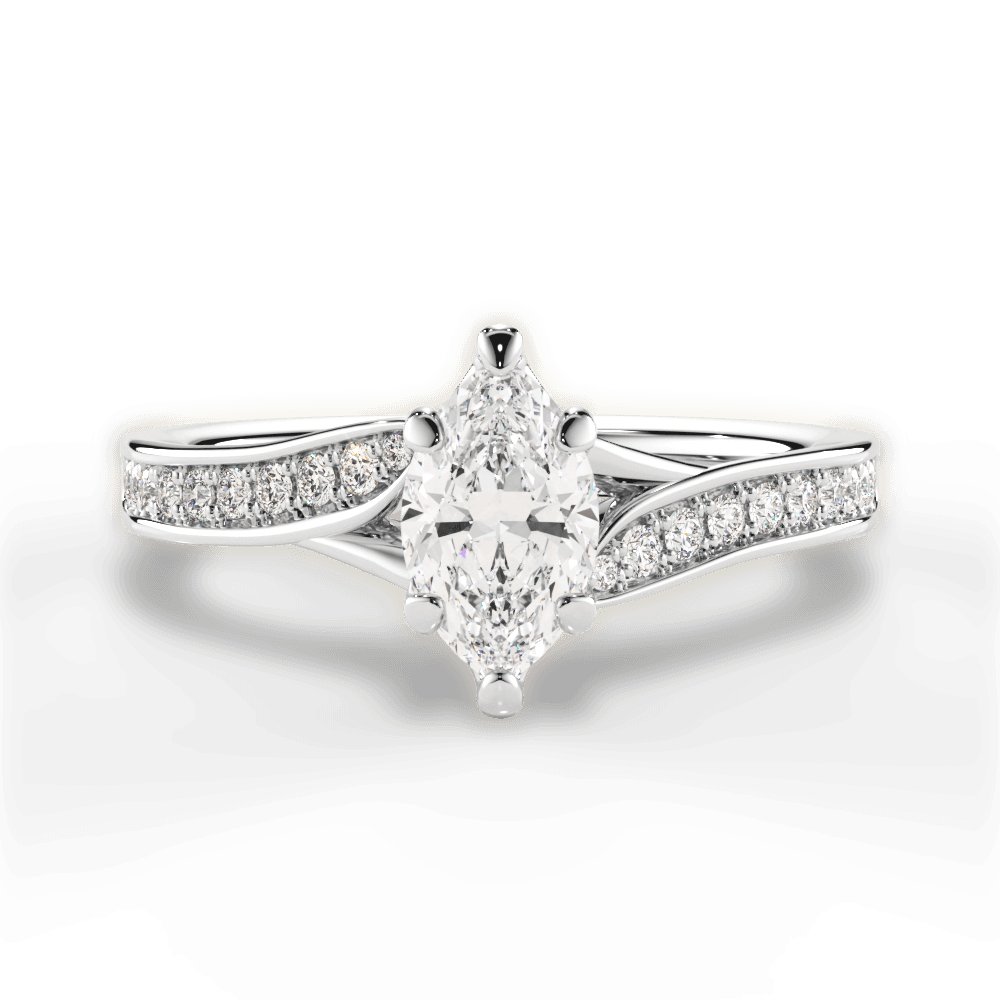 14kt White Gold/18kt White Gold/Platinum/marquise/top