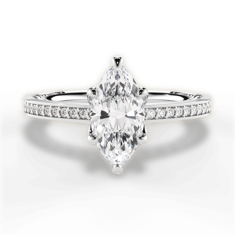 14kt White Gold/18kt White Gold/Platinum/marquise/top
