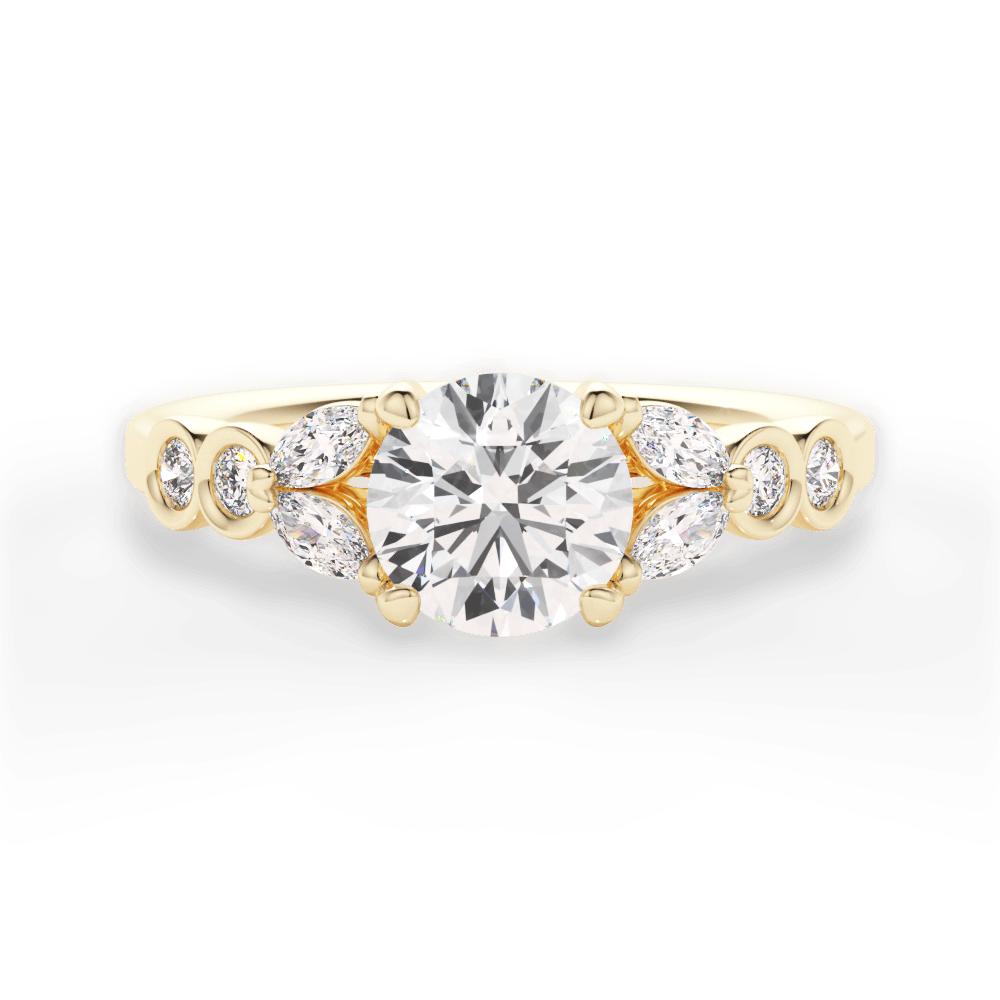 14kt Yellow Gold/18kt Yellow Gold/round/top