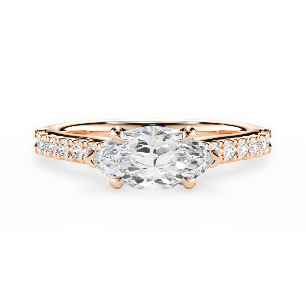 14kt Rose Gold/18kt Rose Gold/marquise/top