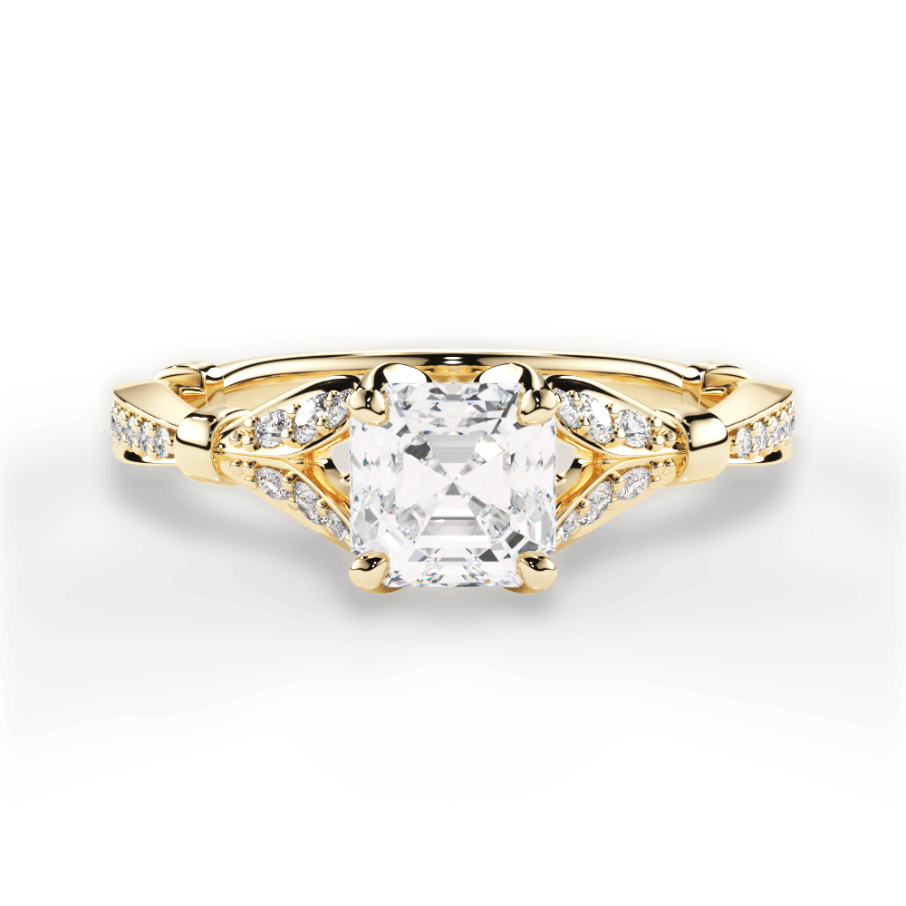 14kt Yellow Gold/18kt Yellow Gold/asscher/top