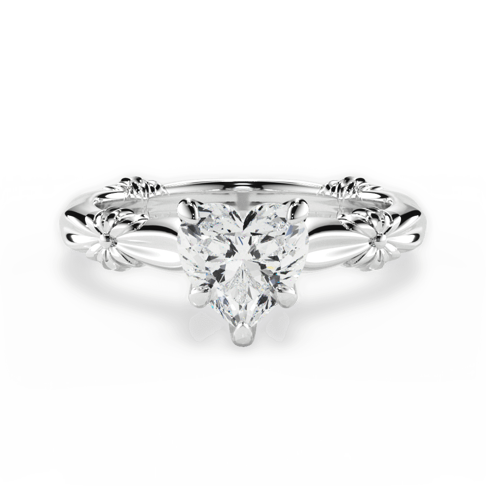 14kt White Gold/18kt White Gold/Platinum/heart/top