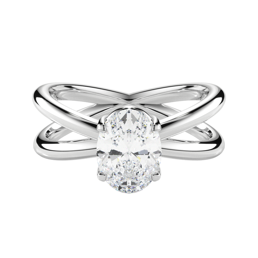 14kt White Gold/18kt White Gold/Platinum/oval/top